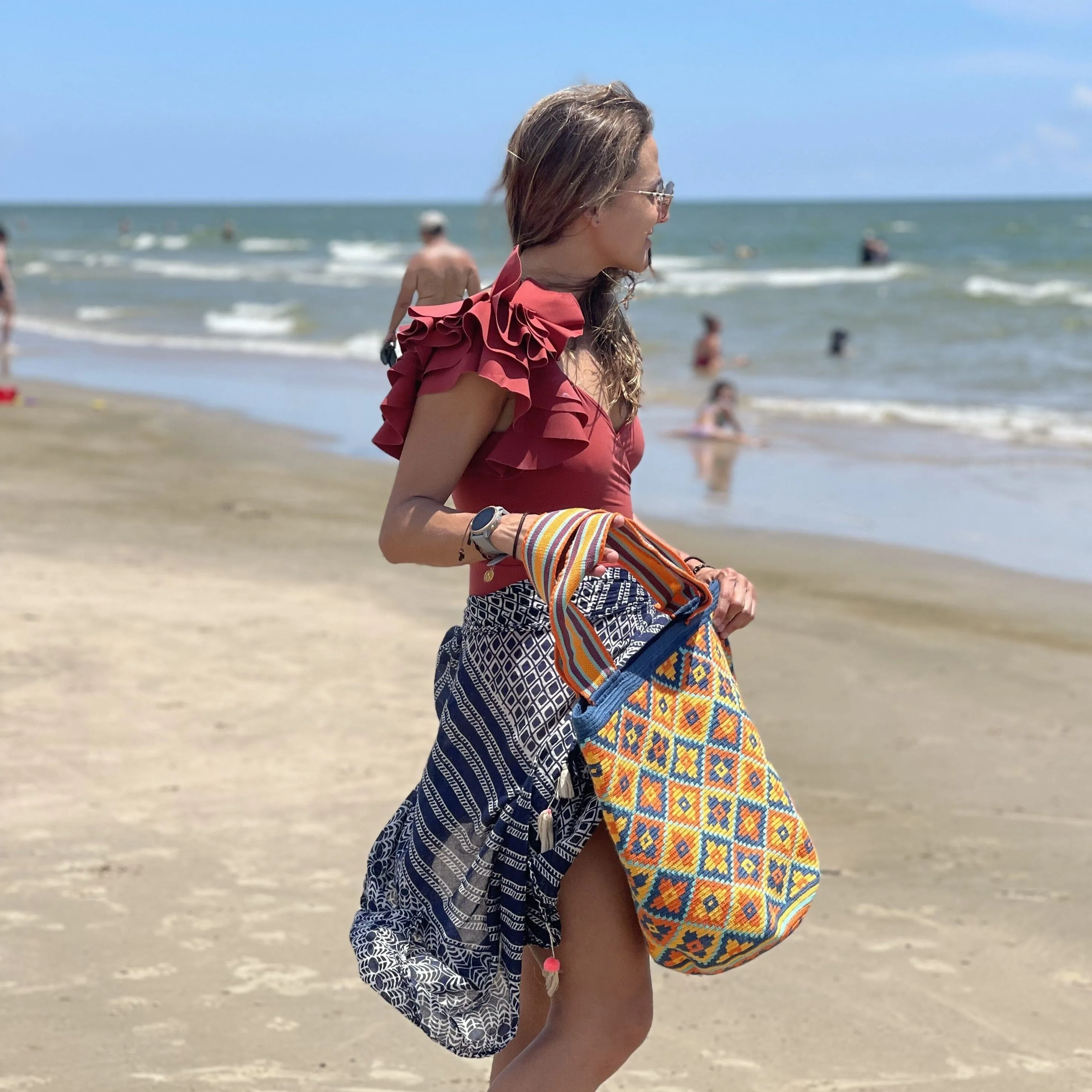 Neutral Colors Maxi Tote Bags | Extra Large Crochet Tote Boho Colors