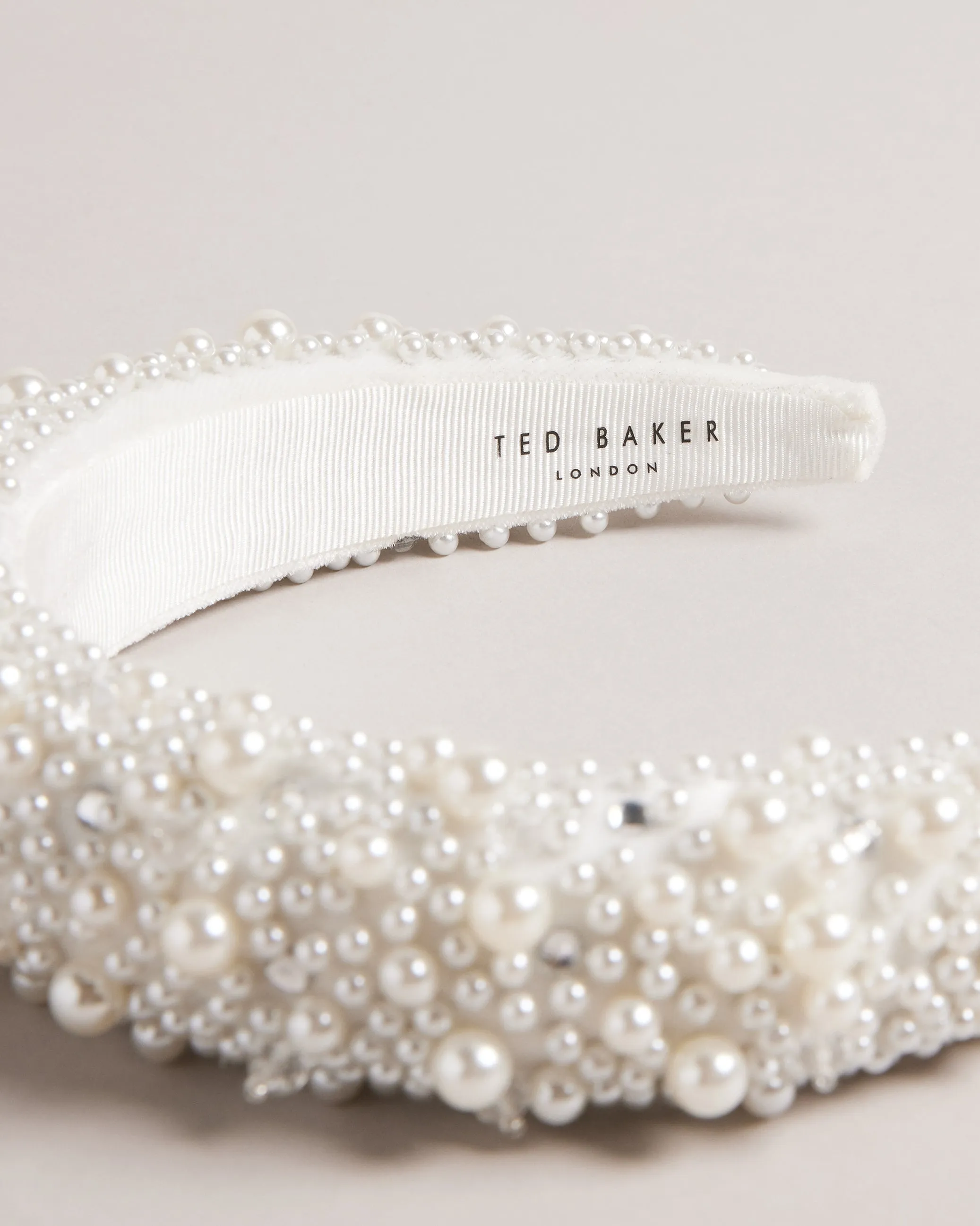 Pearlen Embellished Headband Ecru