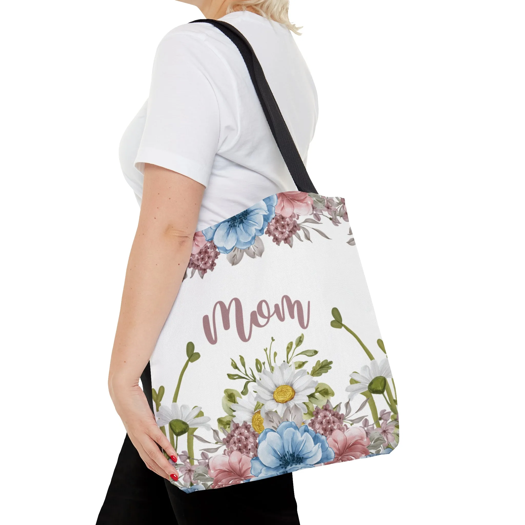 Personalised/Non-Personalised Tote Bag, Floral, Mom, Tote bag