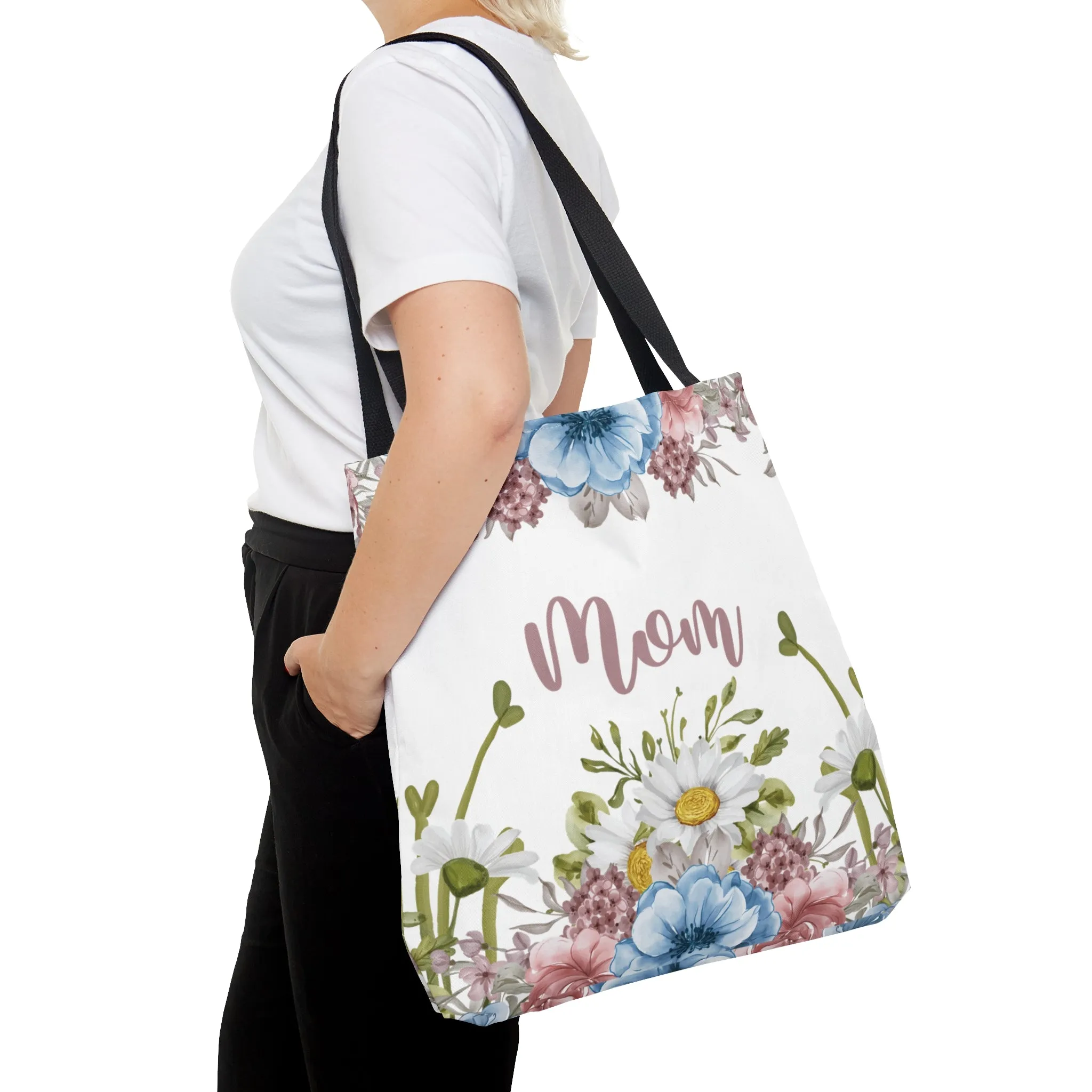 Personalised/Non-Personalised Tote Bag, Floral, Mom, Tote bag