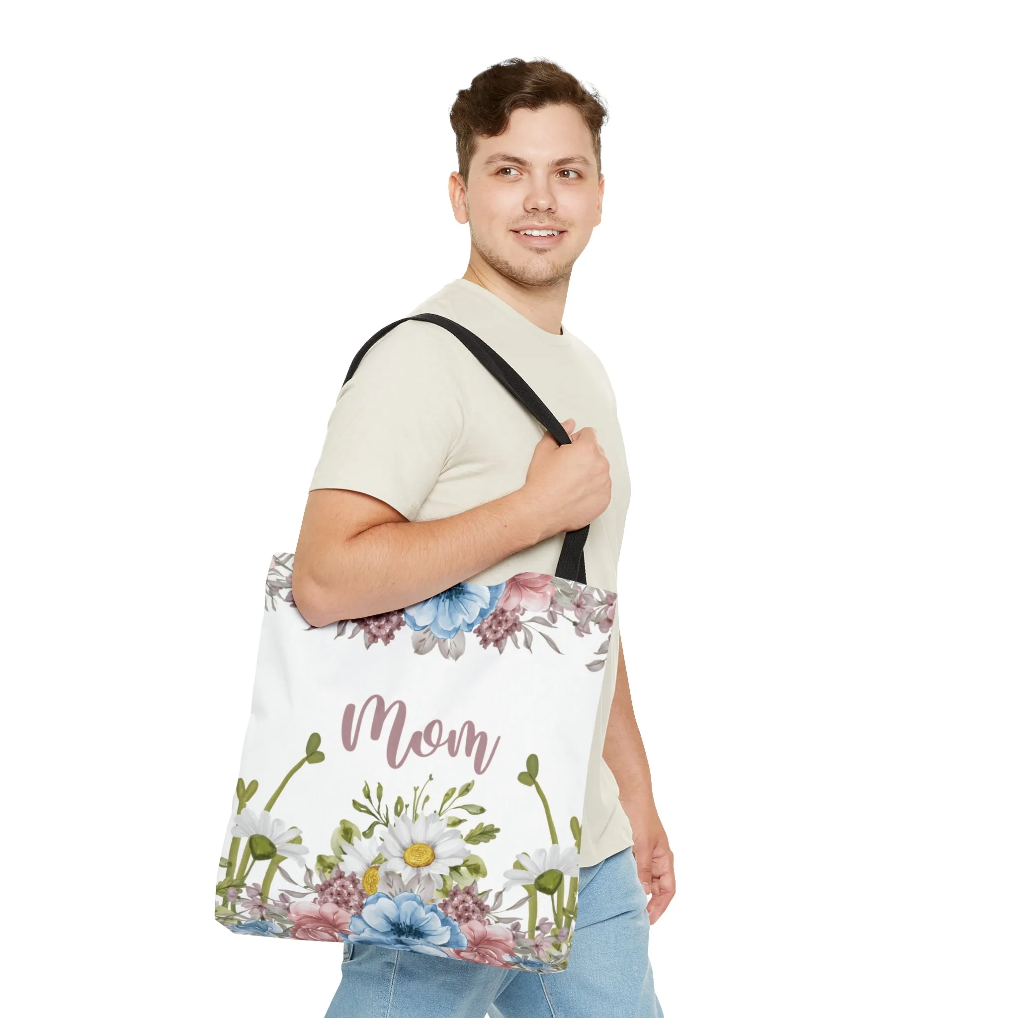 Personalised/Non-Personalised Tote Bag, Floral, Mom, Tote bag