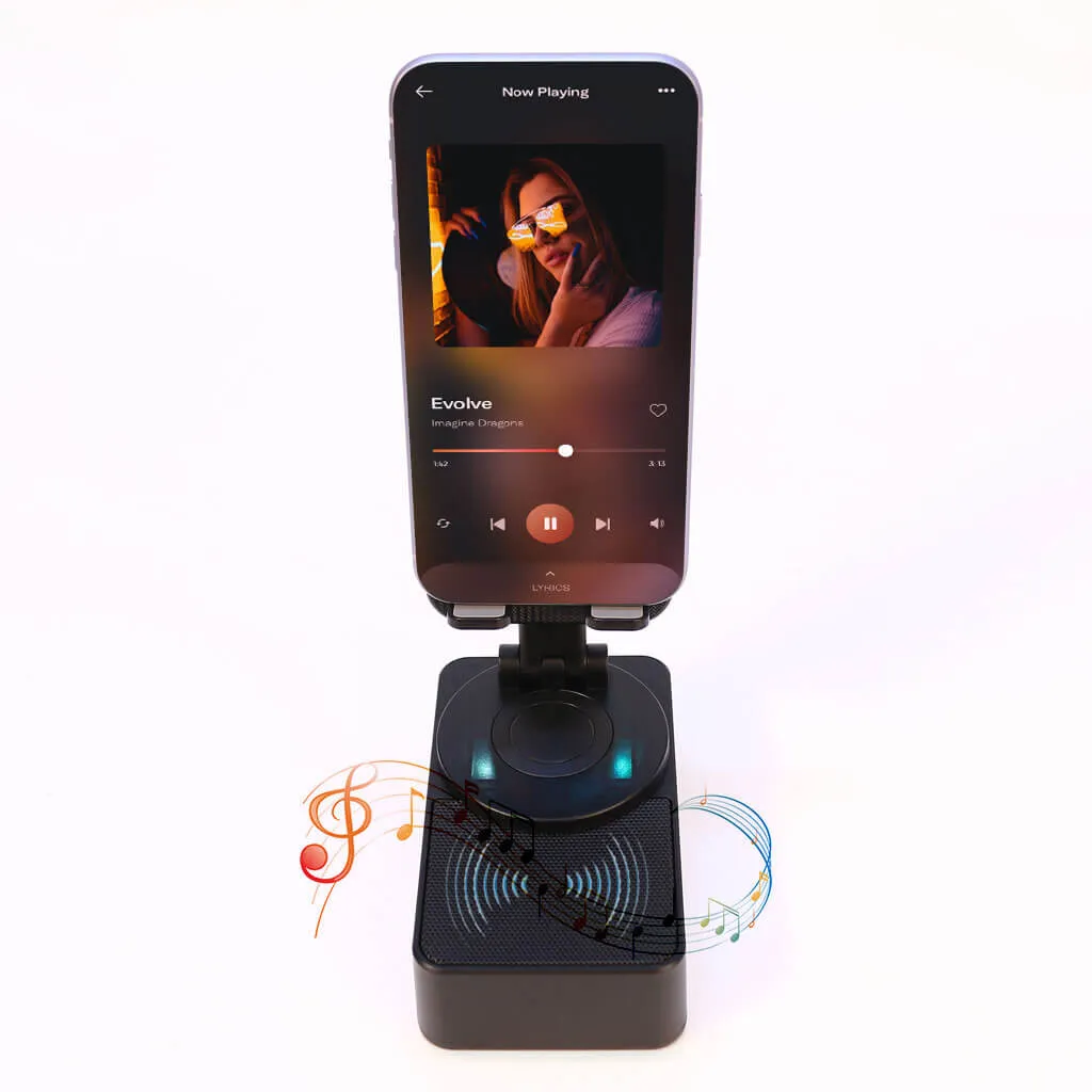 Phone Holder with Bluetooth Speaker