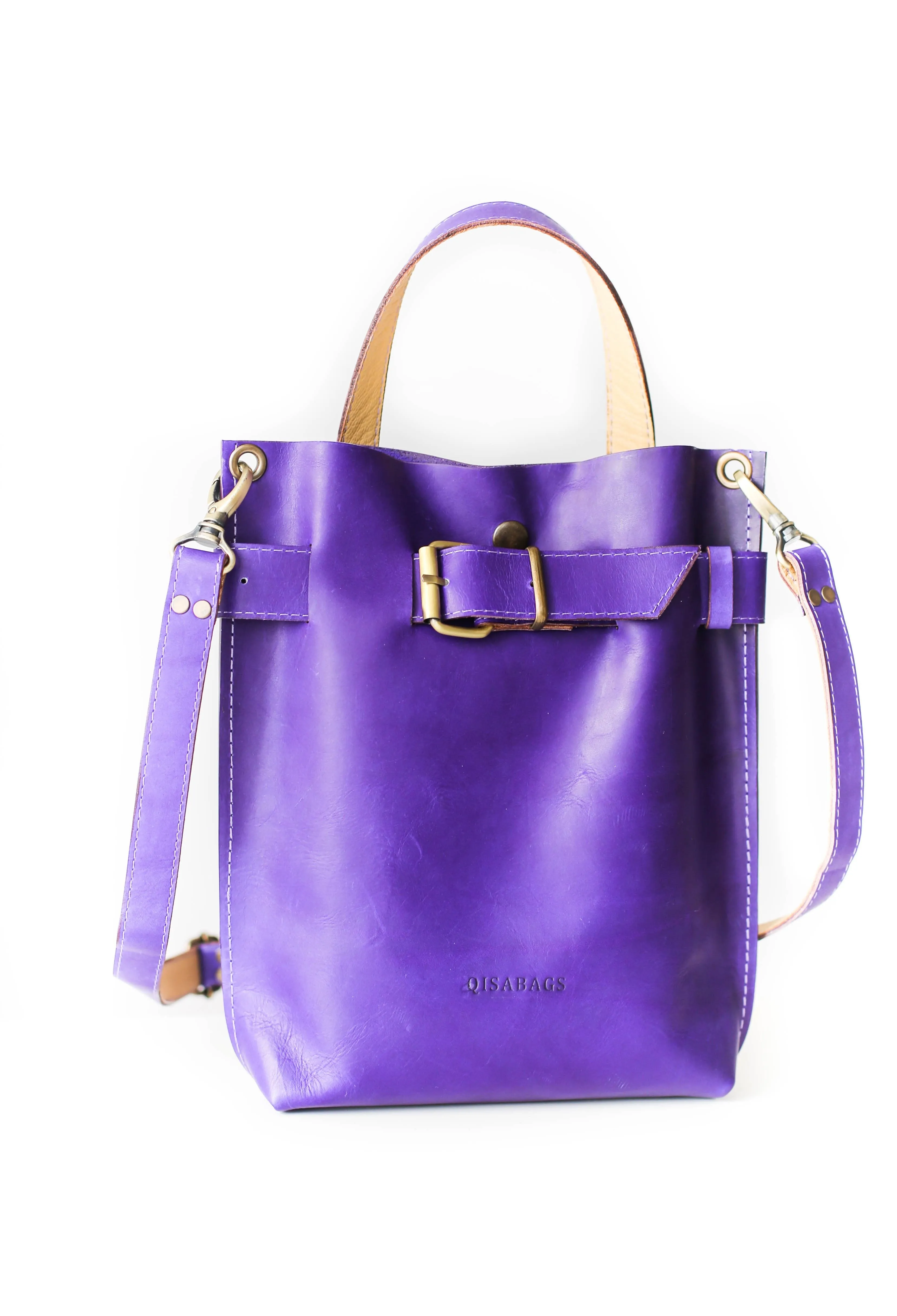 Purple Mini Leather Backpack