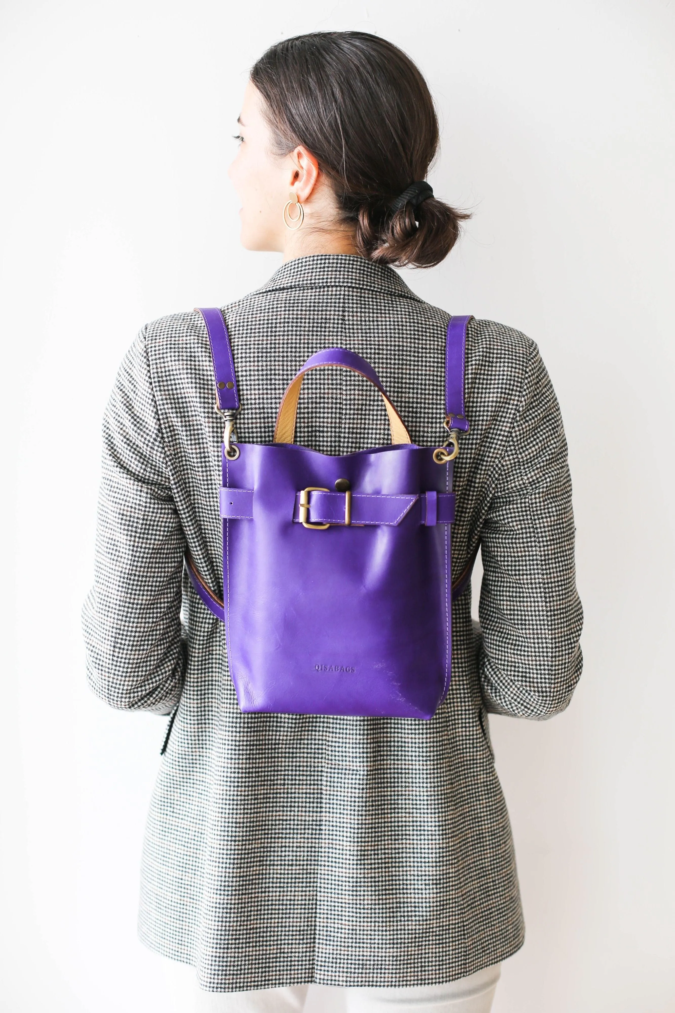 Purple Mini Leather Backpack