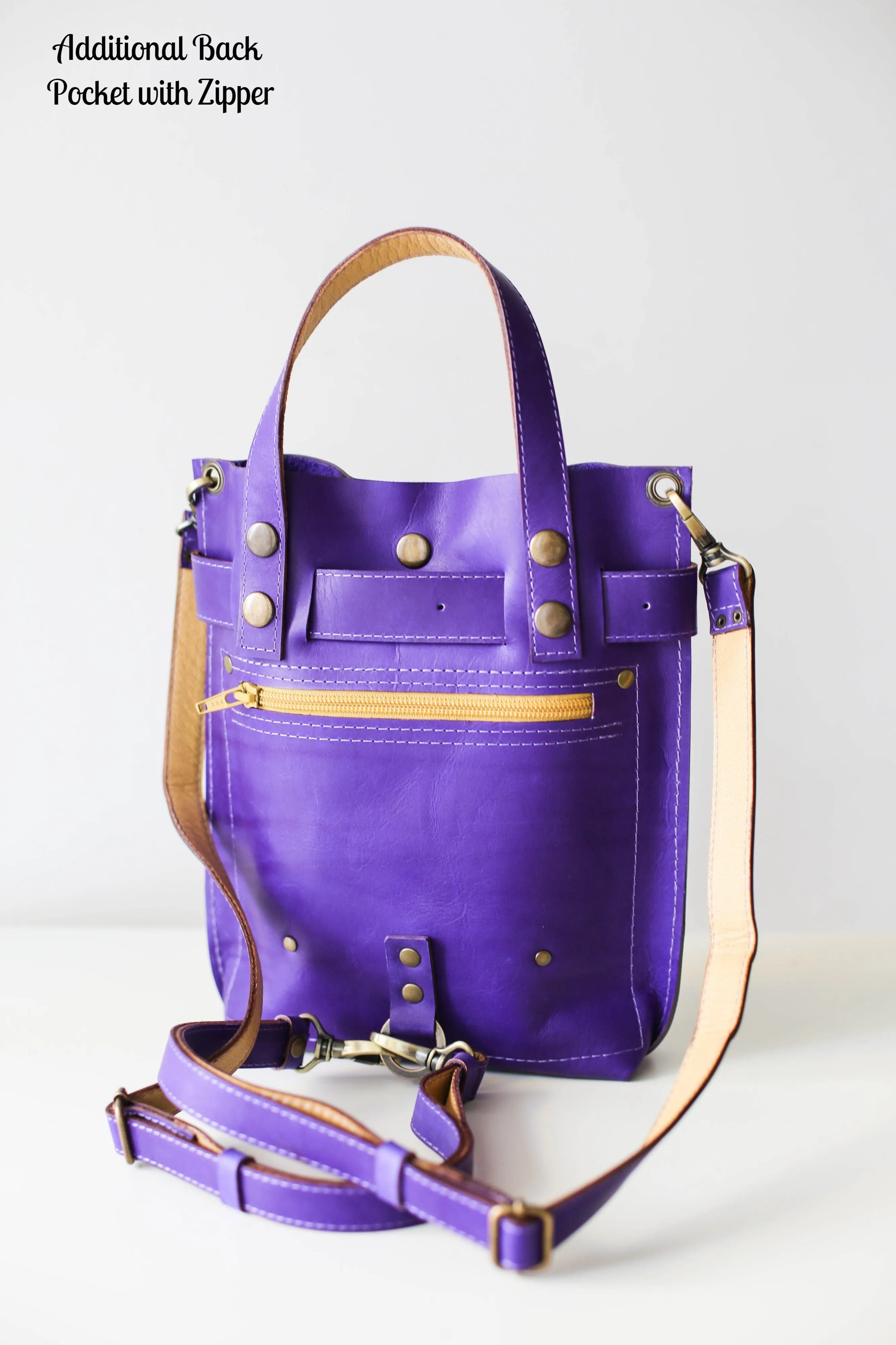 Purple Mini Leather Backpack