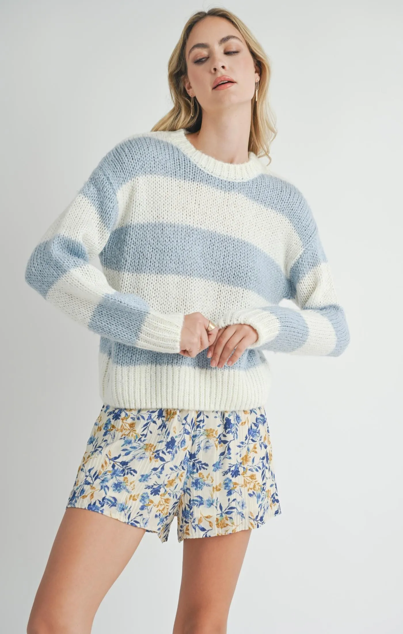 RELAXED STRIPE BEACH SWEATER