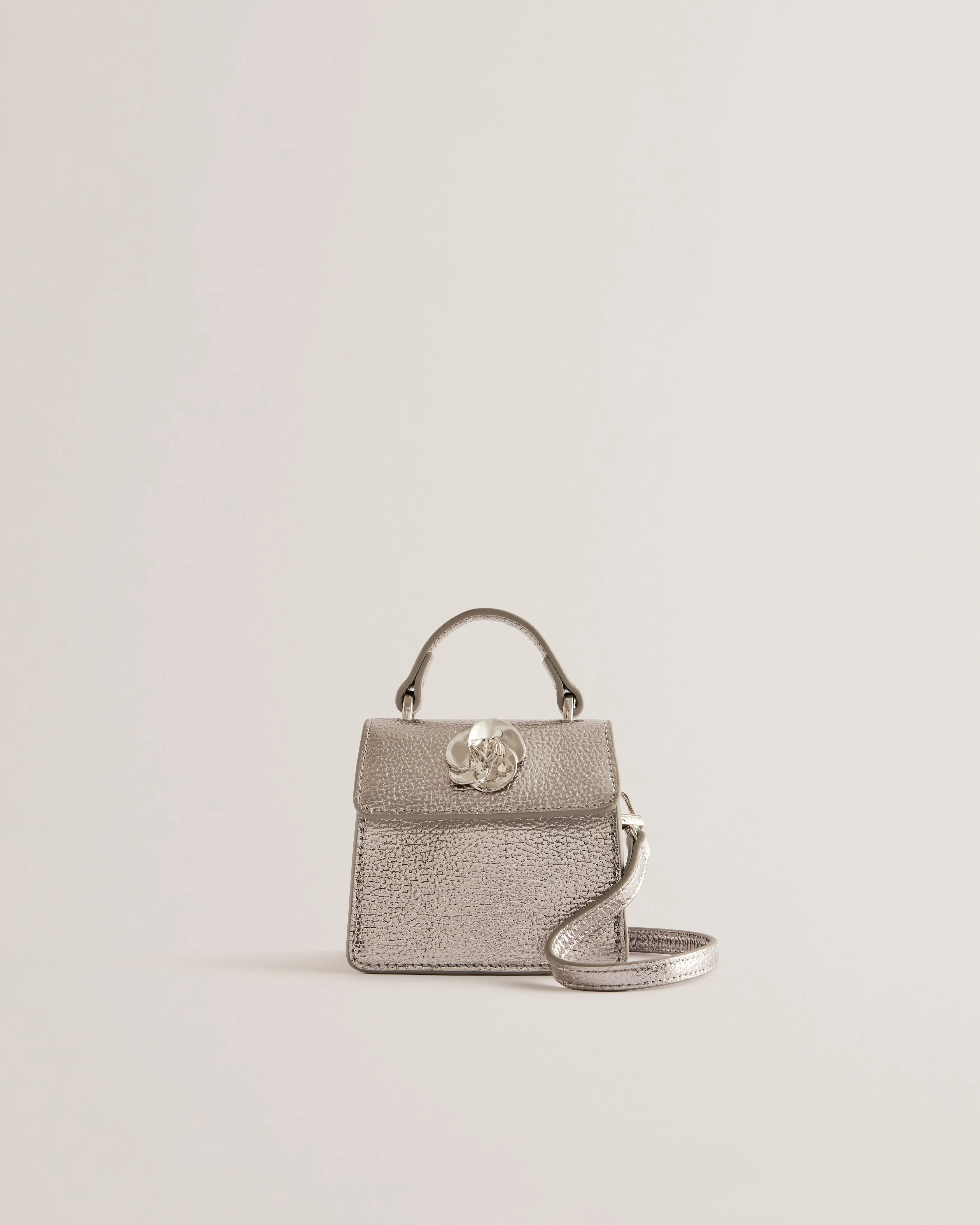 Roslie Mini Top Handle Rose Bag Silver