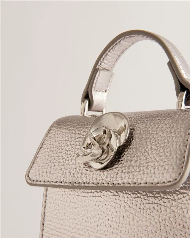 Roslie Mini Top Handle Rose Bag Silver