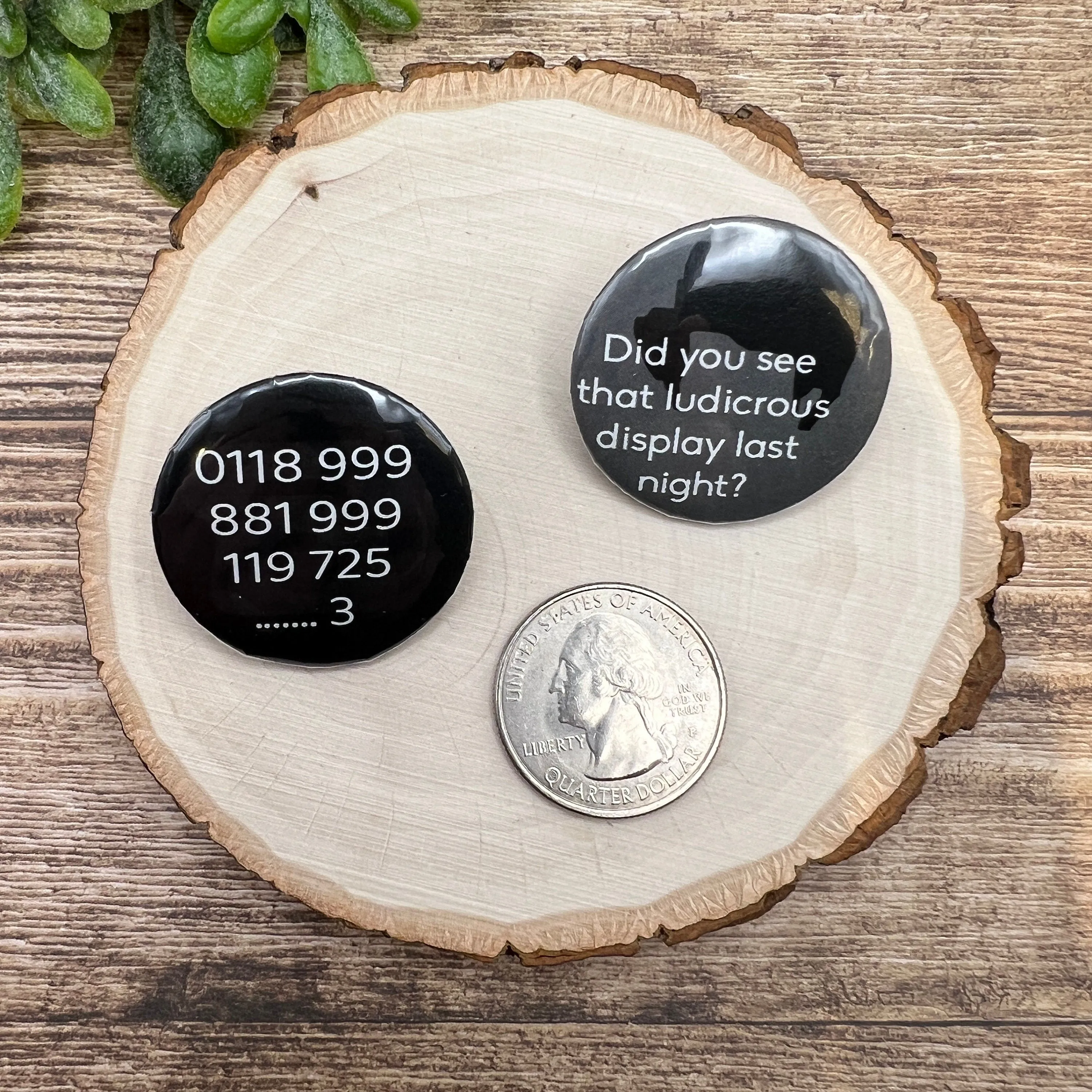 Set of 4 IT Crowd Inspired Button Pins