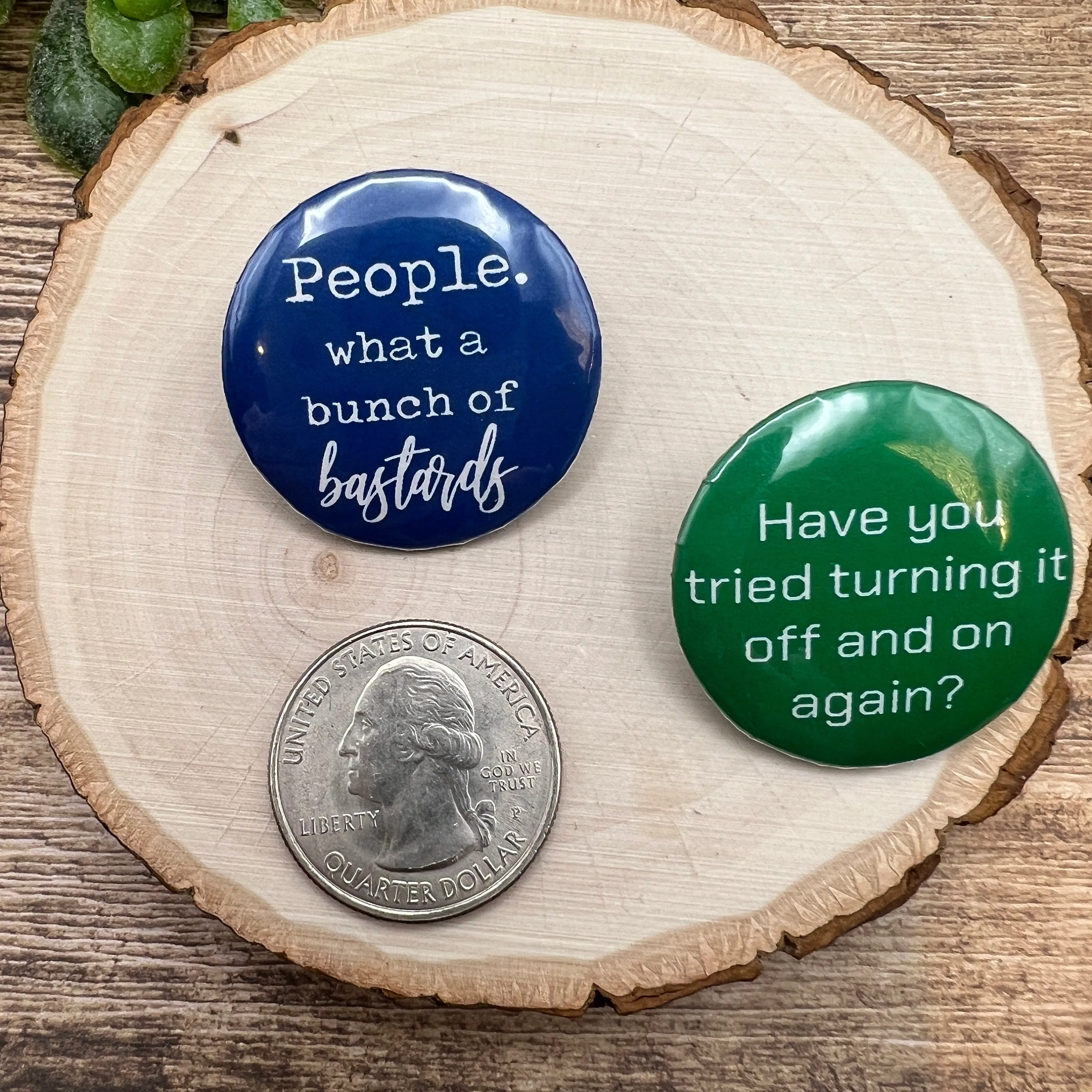 Set of 4 IT Crowd Inspired Button Pins