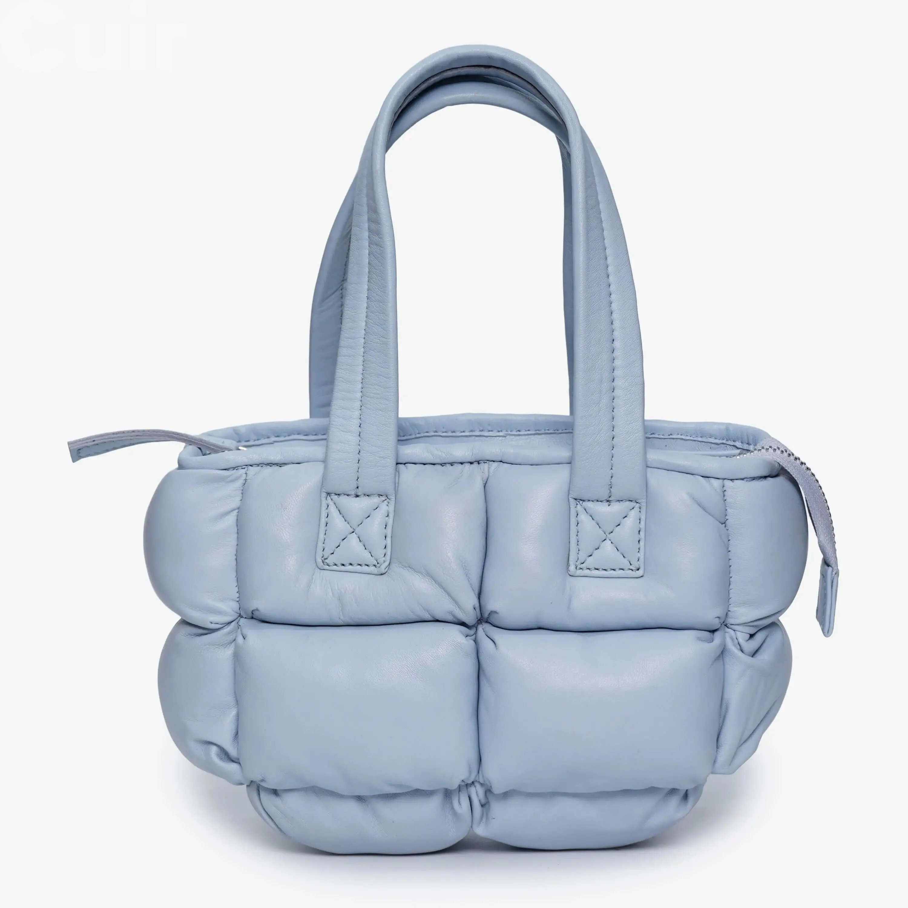 Small Baby Blue Genuine Leather Crossbody Bag