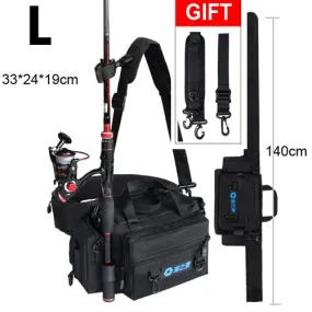 Spinning Fishing Rod Holder Bag Sports Waist Pack Fishing Lures Tackle Gear Storage Bag Single Shoulder Crossbody Bags