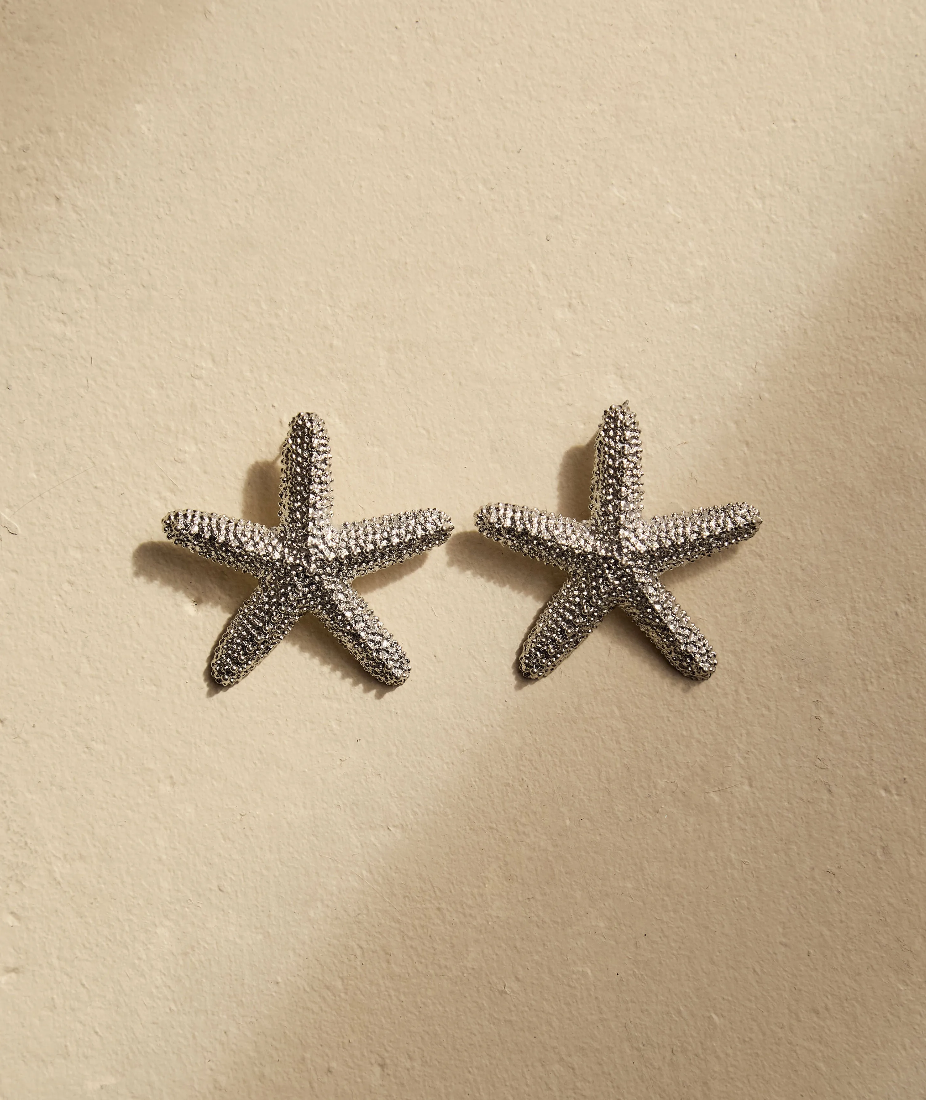 Starfish Statement Earrings - Silver