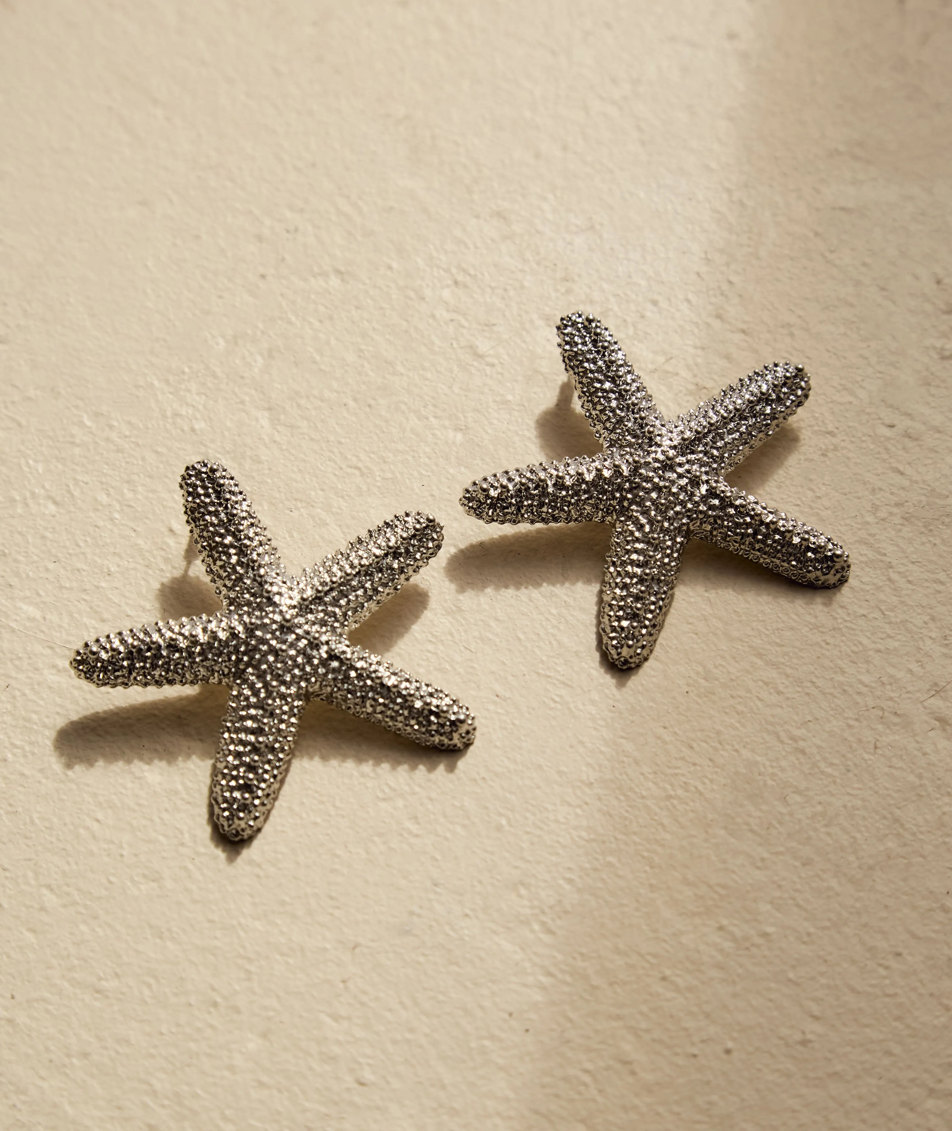 Starfish Statement Earrings - Silver