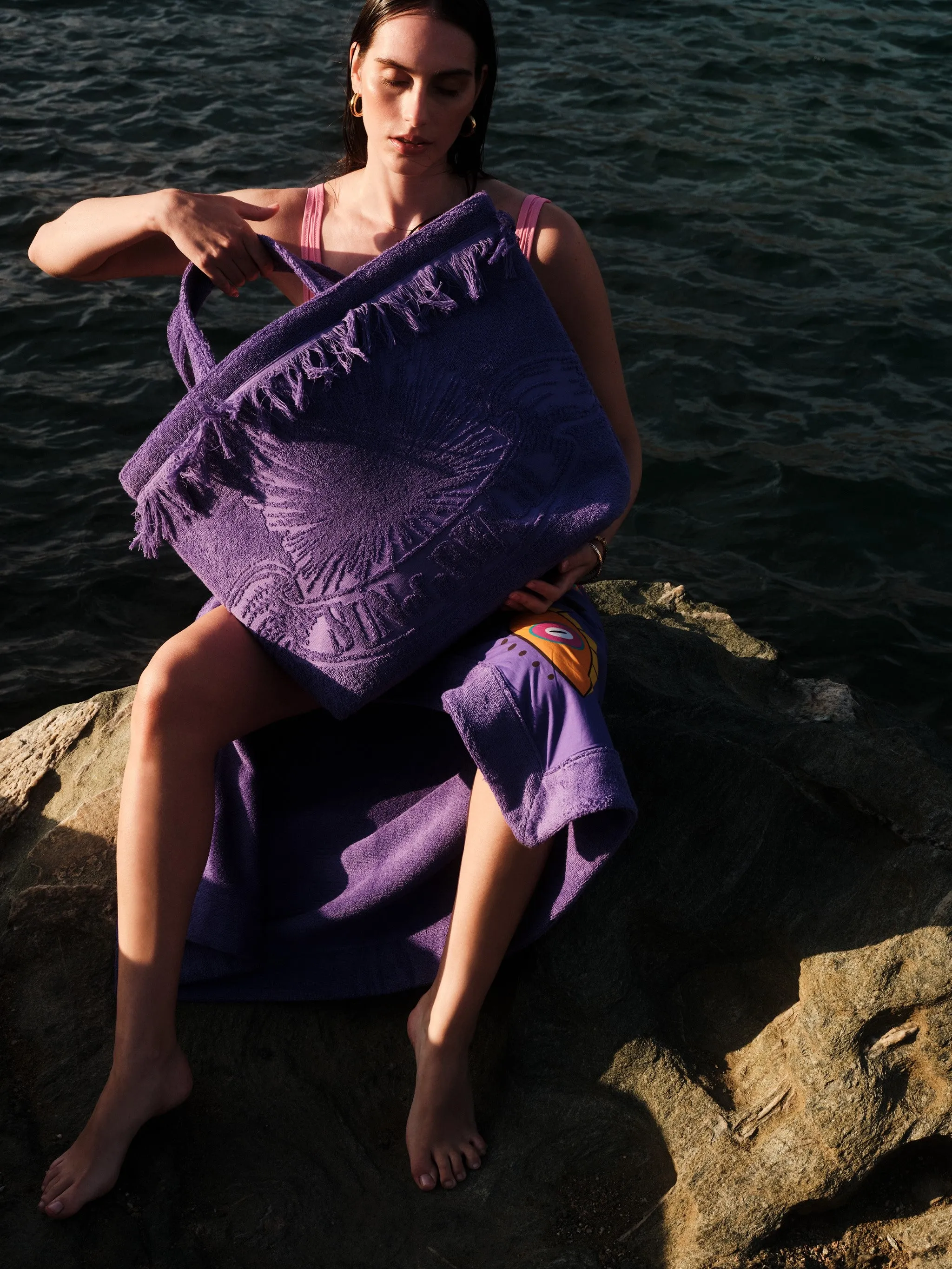 Starry Eyes Ultra Violet | Oversized Beach Bag