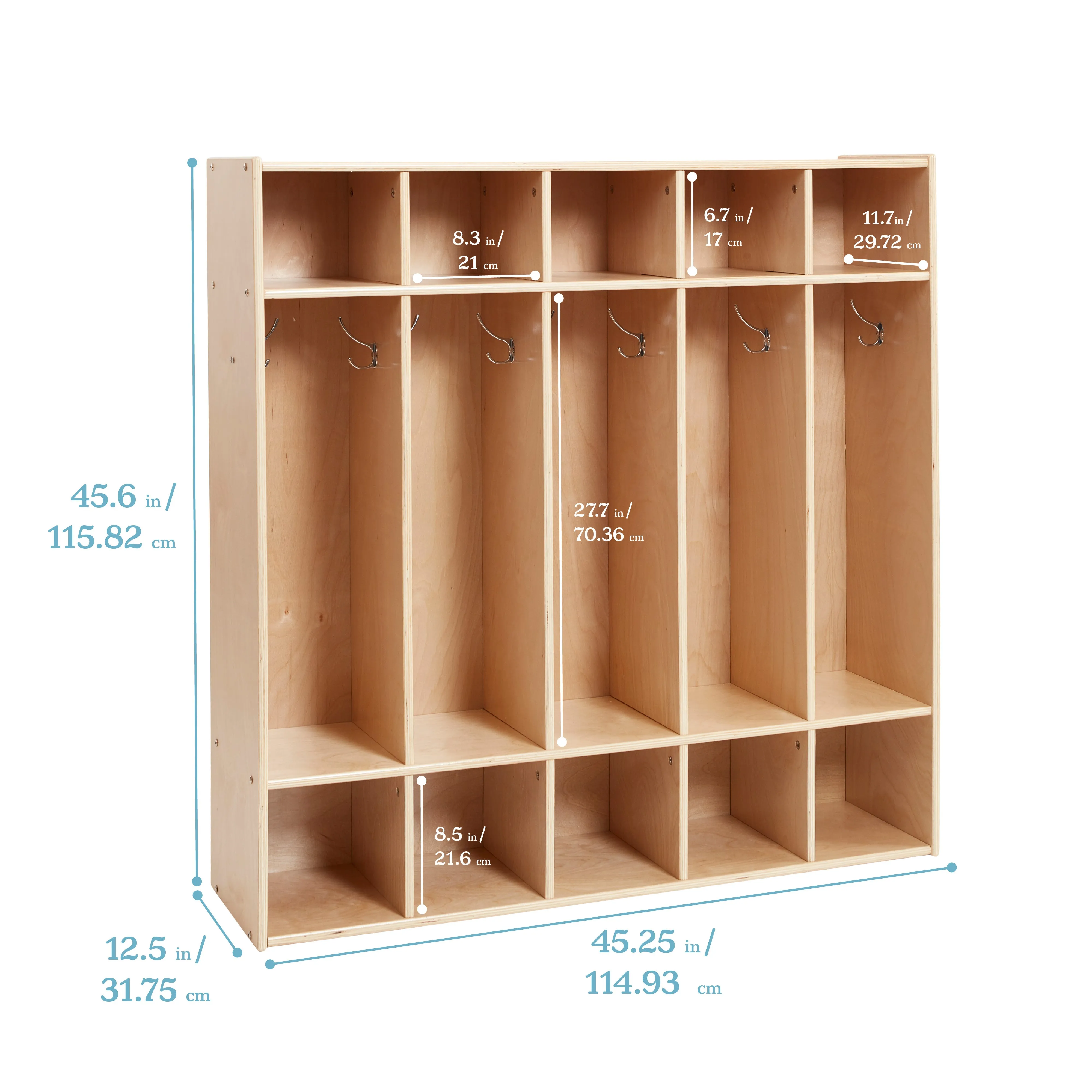 Streamline 5-Section Coat Locker, Classroom Furniture