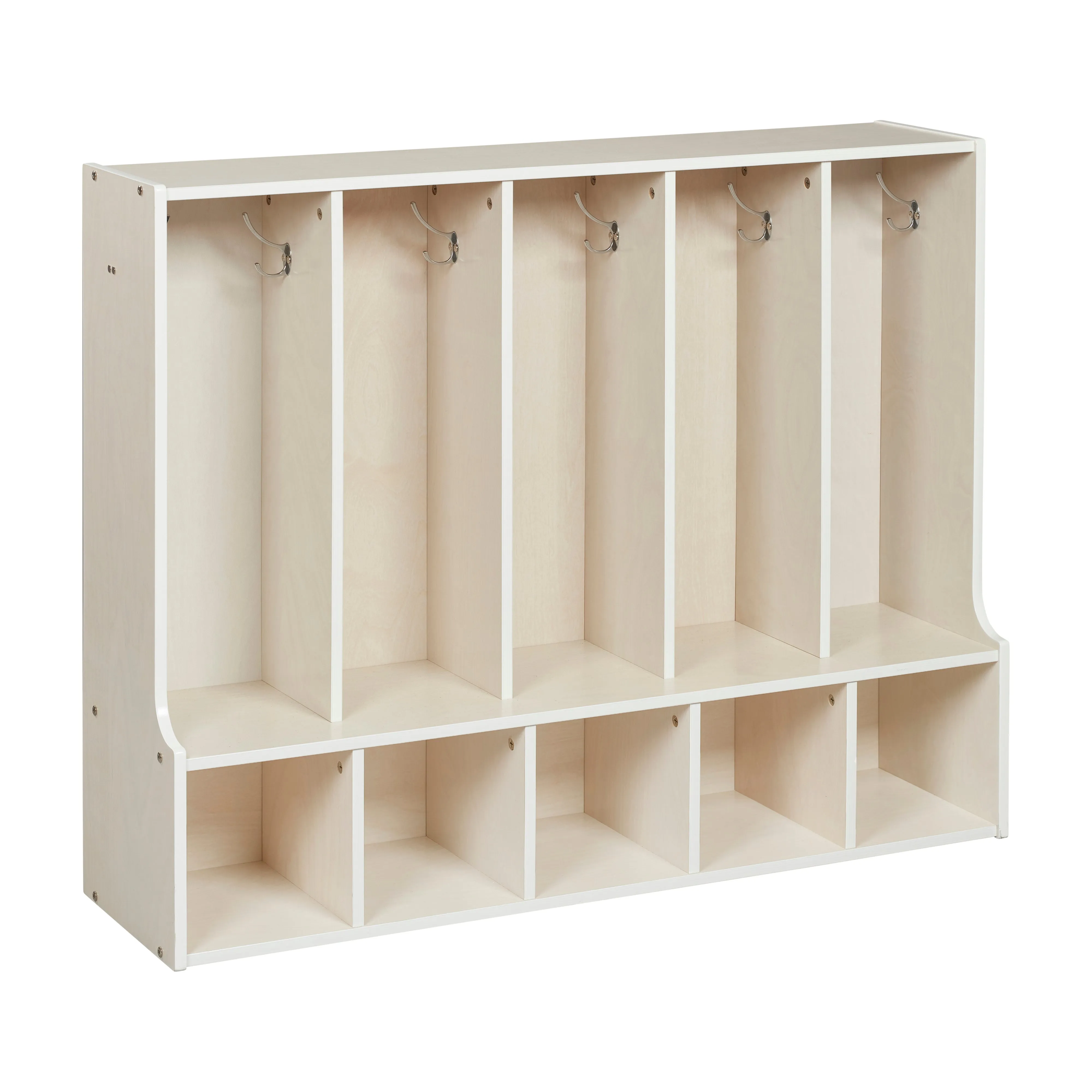 Streamline 5-Section Toddler Coat Locker with Bench, Classroom Furniture