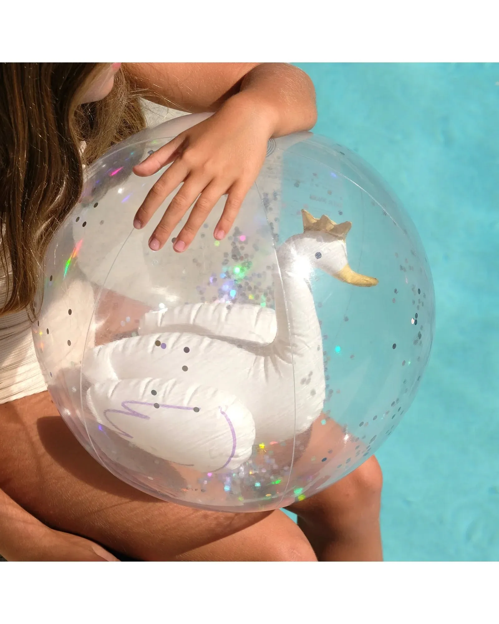 Sunnylife 3D Inflatable Beach Ball Princess Swan Multi