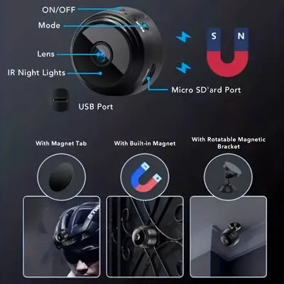 Upgraded Lens A9 Camera, Night Vision WIFI IP Camera