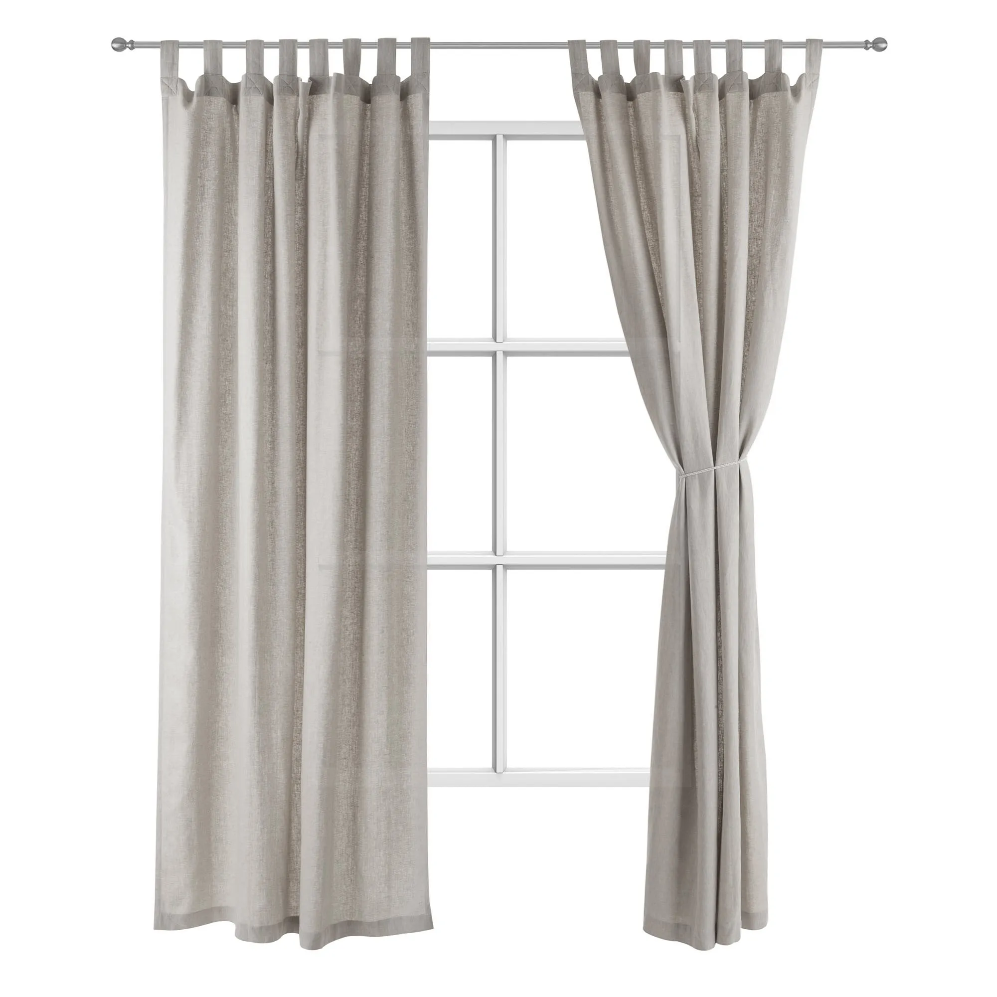 Vinstra Curtain Set [Grey/Natural white]