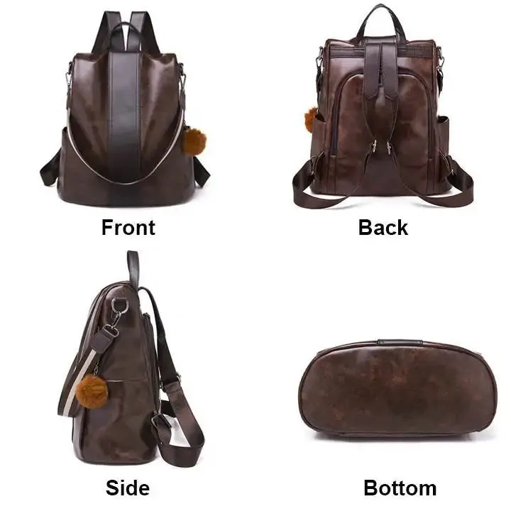 Womens Travel Leather Backpack