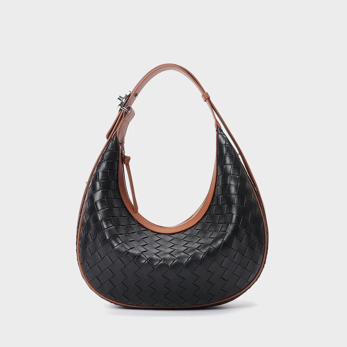 Woven Dumpling-Style Genuine Leather Women's Crossbody Bag