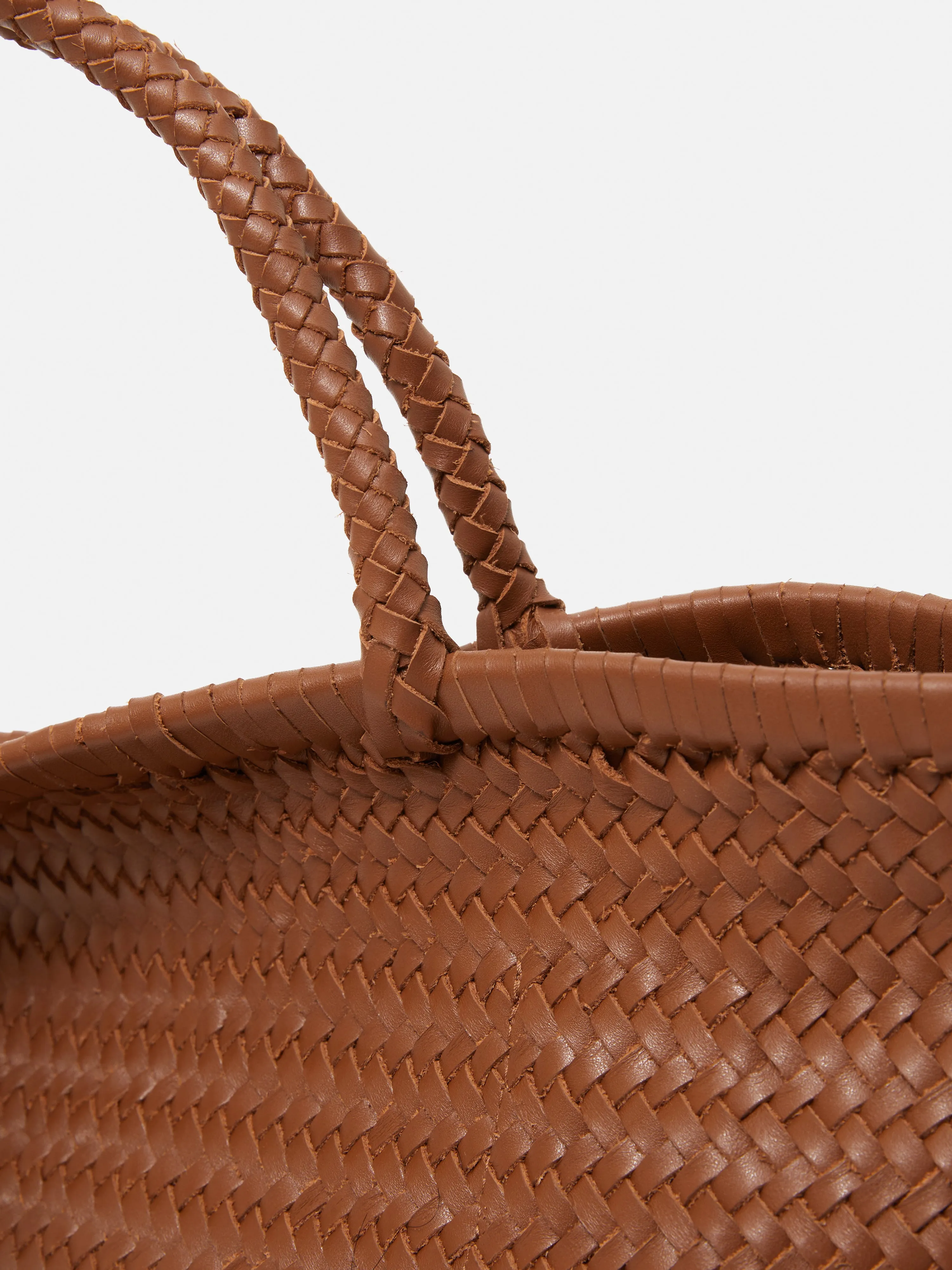 Woven Leather Tote Bag | Tan